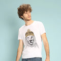 Men's T-Shirt Short Sleeve Color White, CHRISTMAS CAT