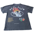 Civil Regime Rebel Youth Angel Fire Black Washed Distressed Oversized Tee Sz M