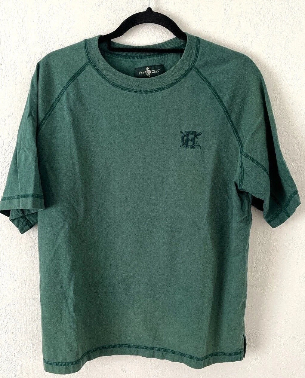 Vintage Hunt Club Faded Green T Shirt Crew Neck Minimalist Men’s L