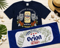Orion Beer T-Shirt Towel Set Okinawa Japan Limited Navy Tropical Souvenir