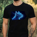 Mens Light Up Cat Print Cotton T-Shirt Size XS to 5XL
