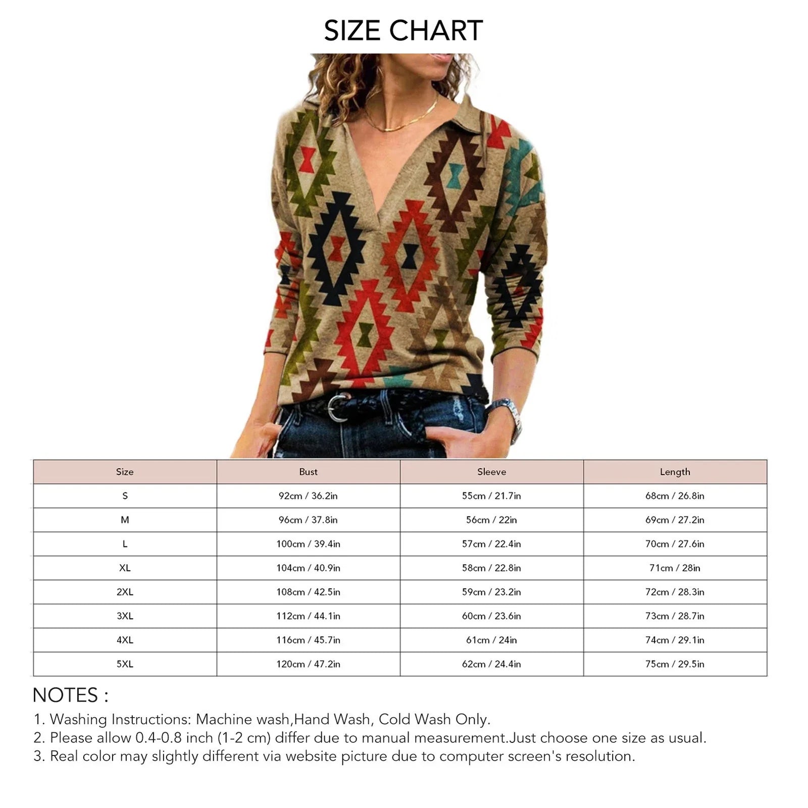 Woman V Neck Printed Shirt Stylish Look For Casual Or Party Polyester Excellent