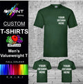 CUSTOM PRINTED FRUIT OF THE LOOM VALUEWEIGHT T SHIRT PERSONALISED TEE UNISEX