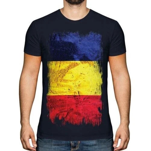 ROMANIA GRUNGE FLAG MENS T-SHIRT TEE TOP ROMÂNIA FOOTBALL ROMANIAN GIFT SHIRT