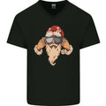 Santa Claus Coffee Funny Christmas Mens V-Neck Cotton T-Shirt