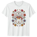 Stylish Butterfly Floral Skull Aesthetic Womens T-Shirt Birthday Gift For Her
