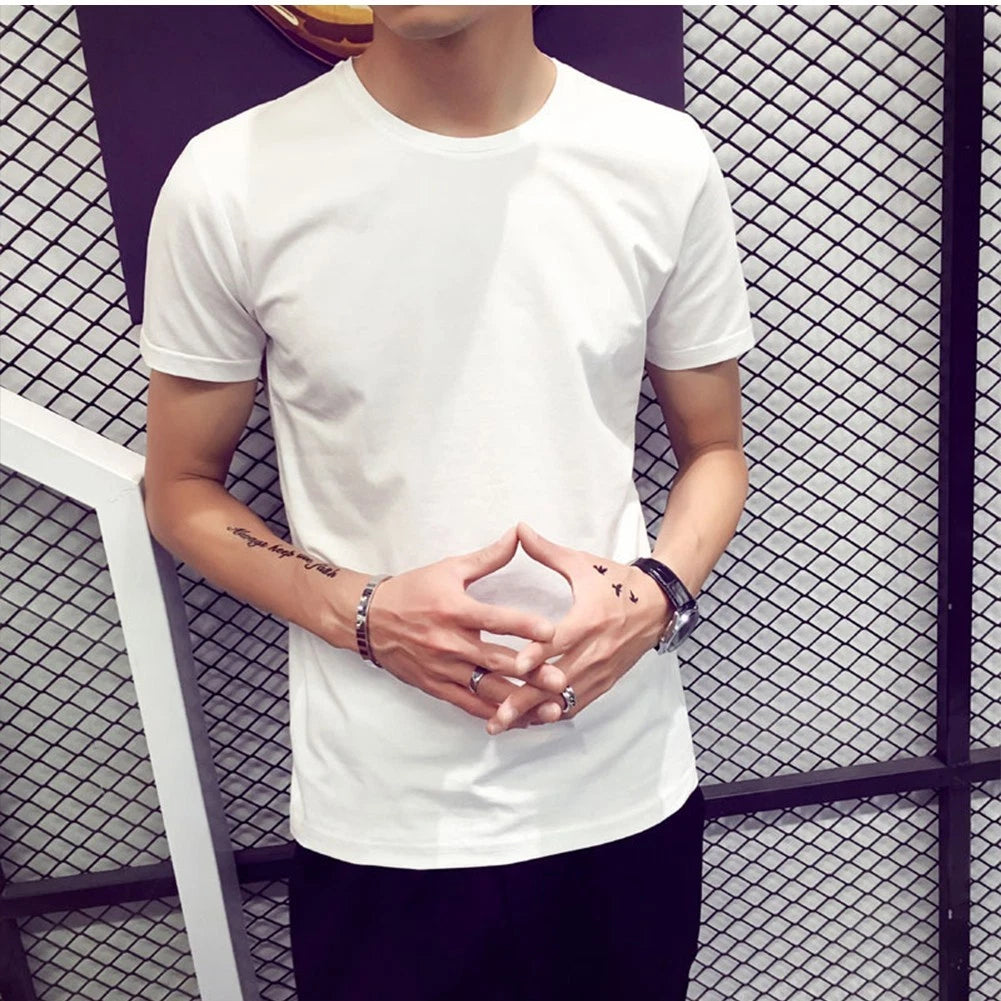 Fashionable Men's Loose Tee Shirt Comfortable Short Sleeves for Summer