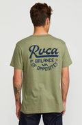RVCA Men’s Script Sealed T-Shirt Short Sleeves Slim Fit In Ranger Green Size L