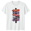 Halloween Bats Signpost Graphic Tee Mens Womens Unisex T Shirt Spooky Decor