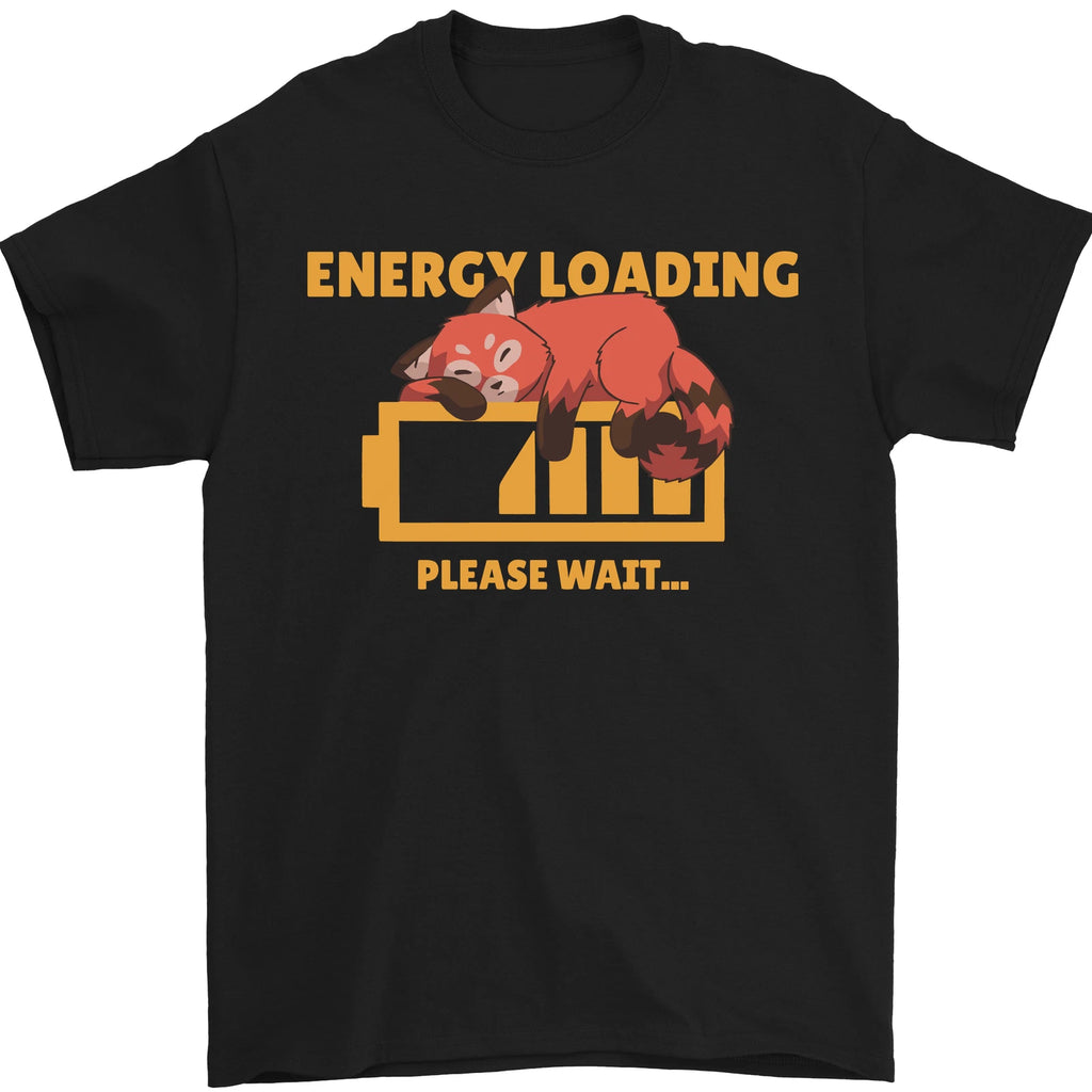 Sleeping Fox Energy Funny Lazy Anti-Social Mens T-Shirt 100% Cotton
