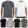 Mens T shirt Cotton Crew Neck Plain T Shirts Tee Top Regular Casual Fit M-6XL