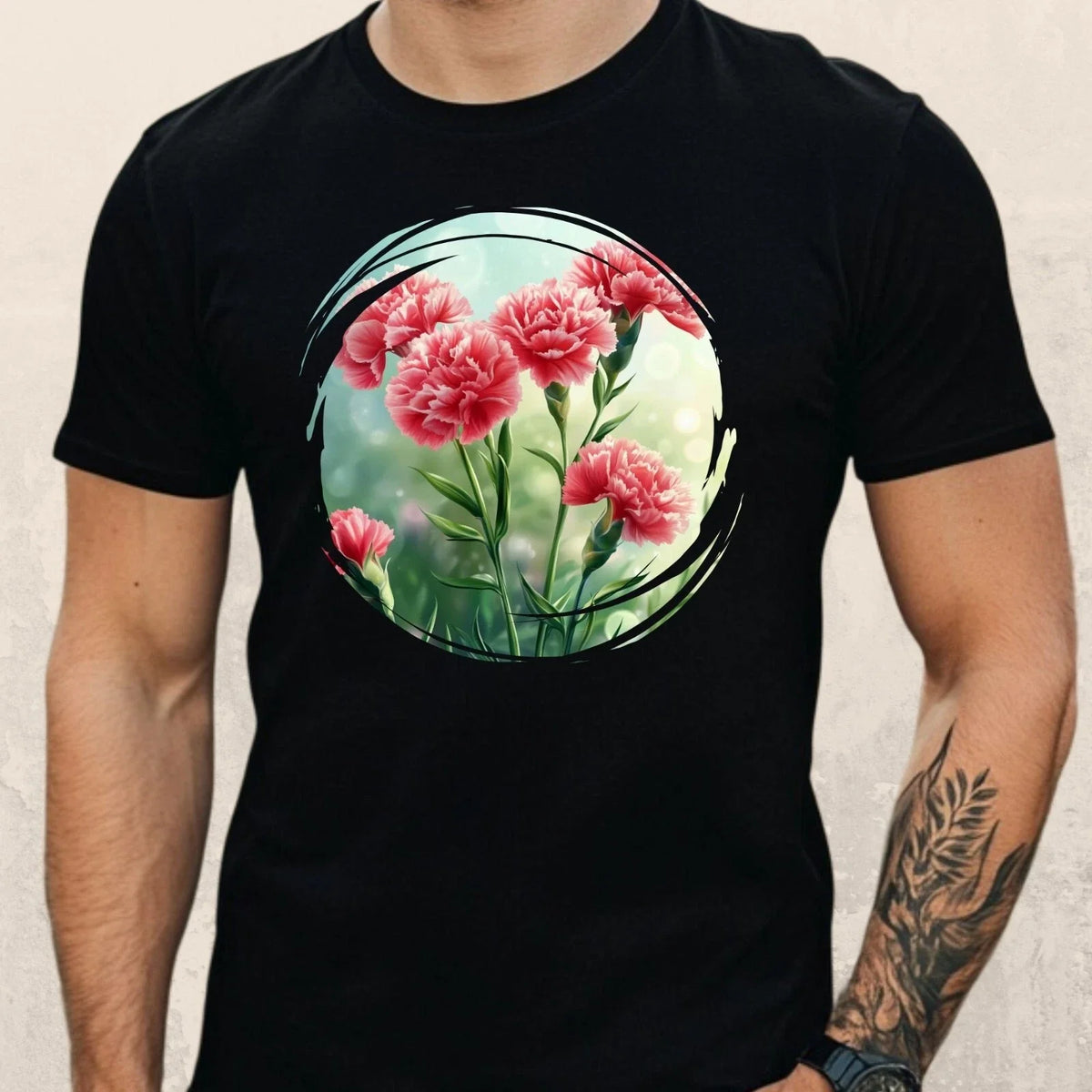 Mens Clove Flowers Garden Cotton T-Shirt Size XS to 5XL