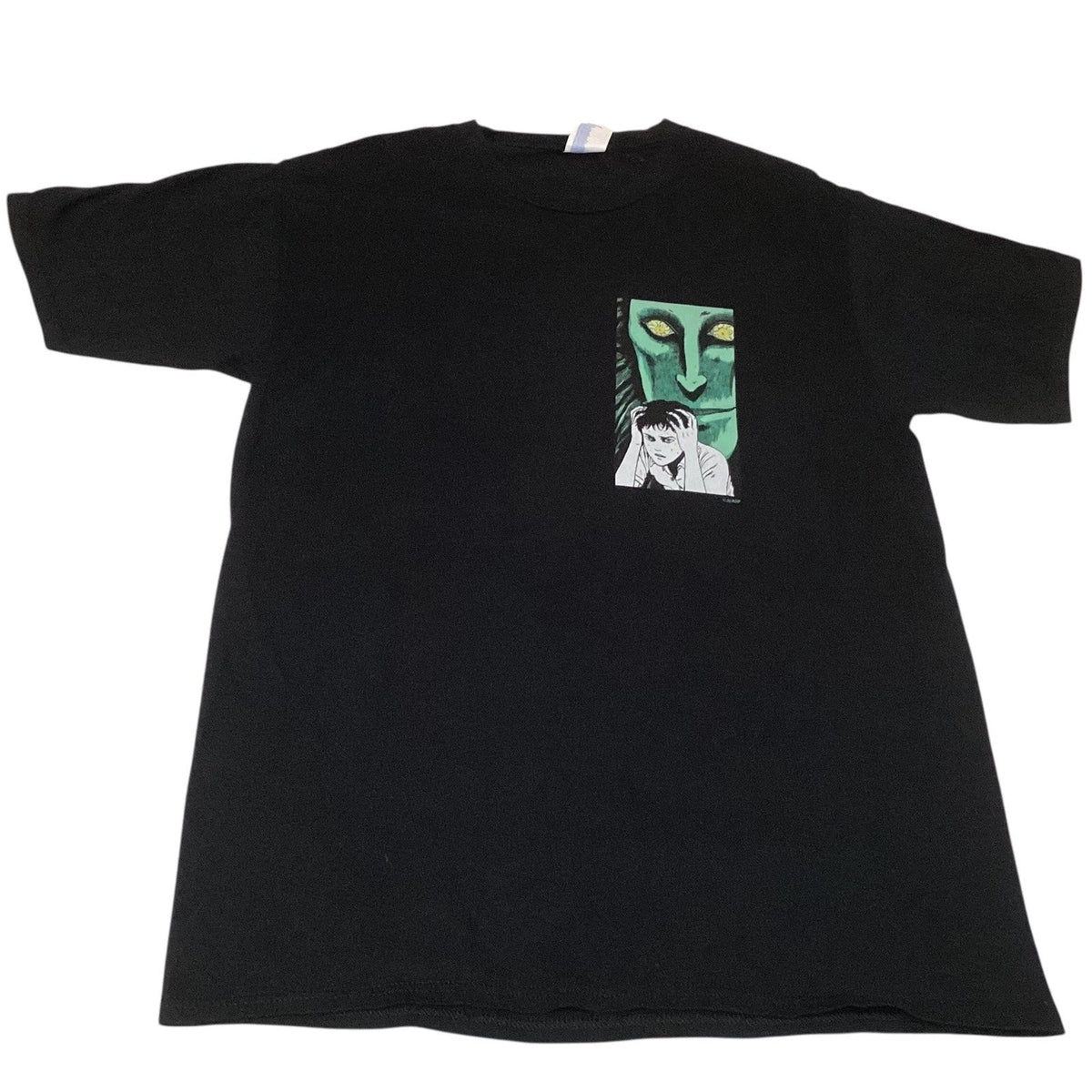 Black Graphic T Shirt Junji Ito Horror Manga Anime Horror Scary Monster Print L