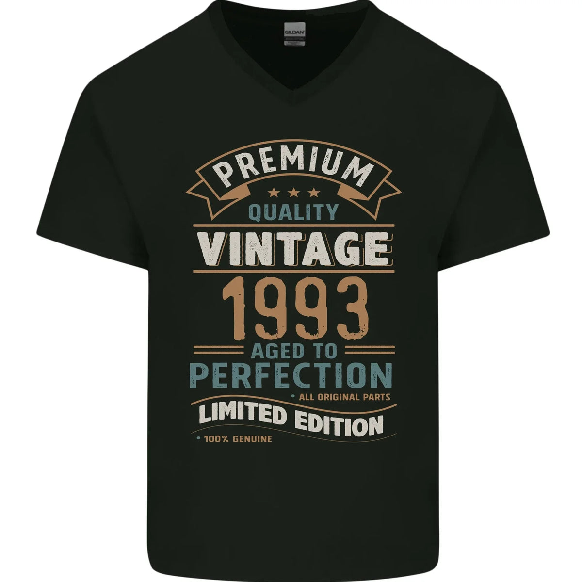Premium Vintage 33rd Birthday 1993 Mens V-Neck Cotton T-Shirt