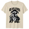 Cool Bulldog Are You Looking At Me T-Shirt, Gangster Dog Graphic Tee