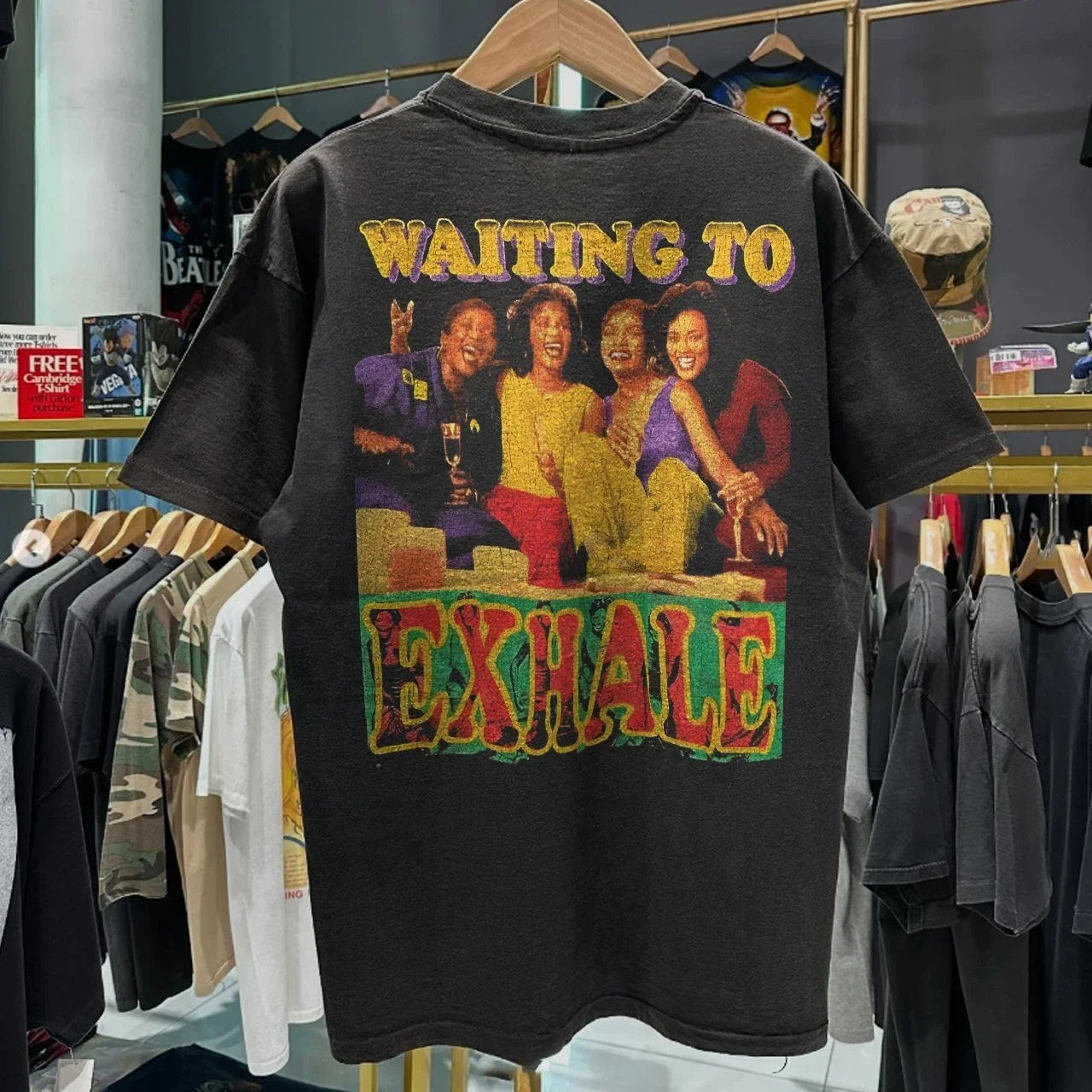 1995 Waiting To Exhale Whitney Houston Rap Classic T-Shirt Black XL