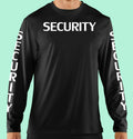 T-Shirt, Long Sleeve, Business Professional, Security, Sleeve Print, Cotton