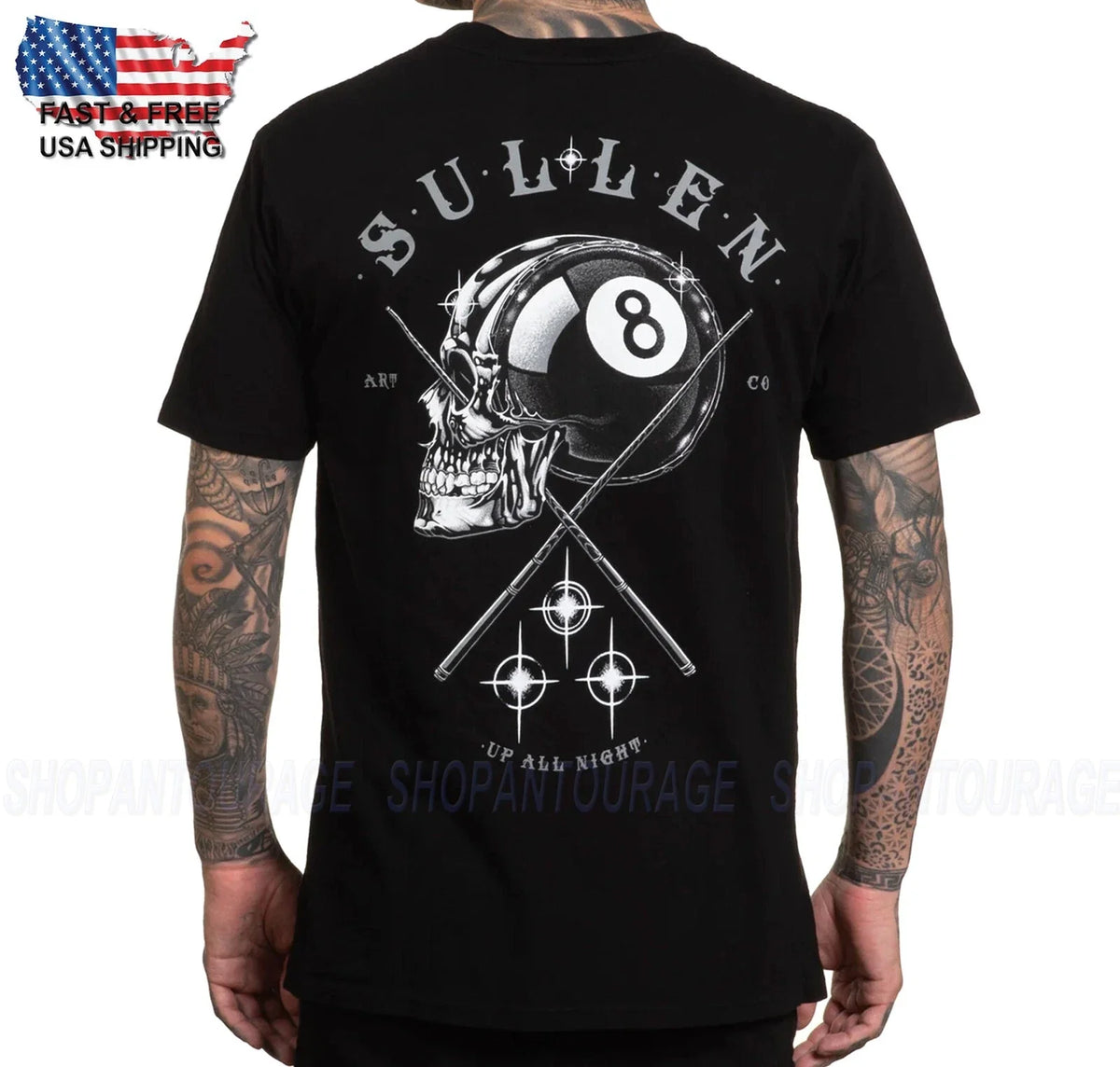 Sullen Art Collective Eightball Premium Fit SCM7085 T-Shirt da Uomo