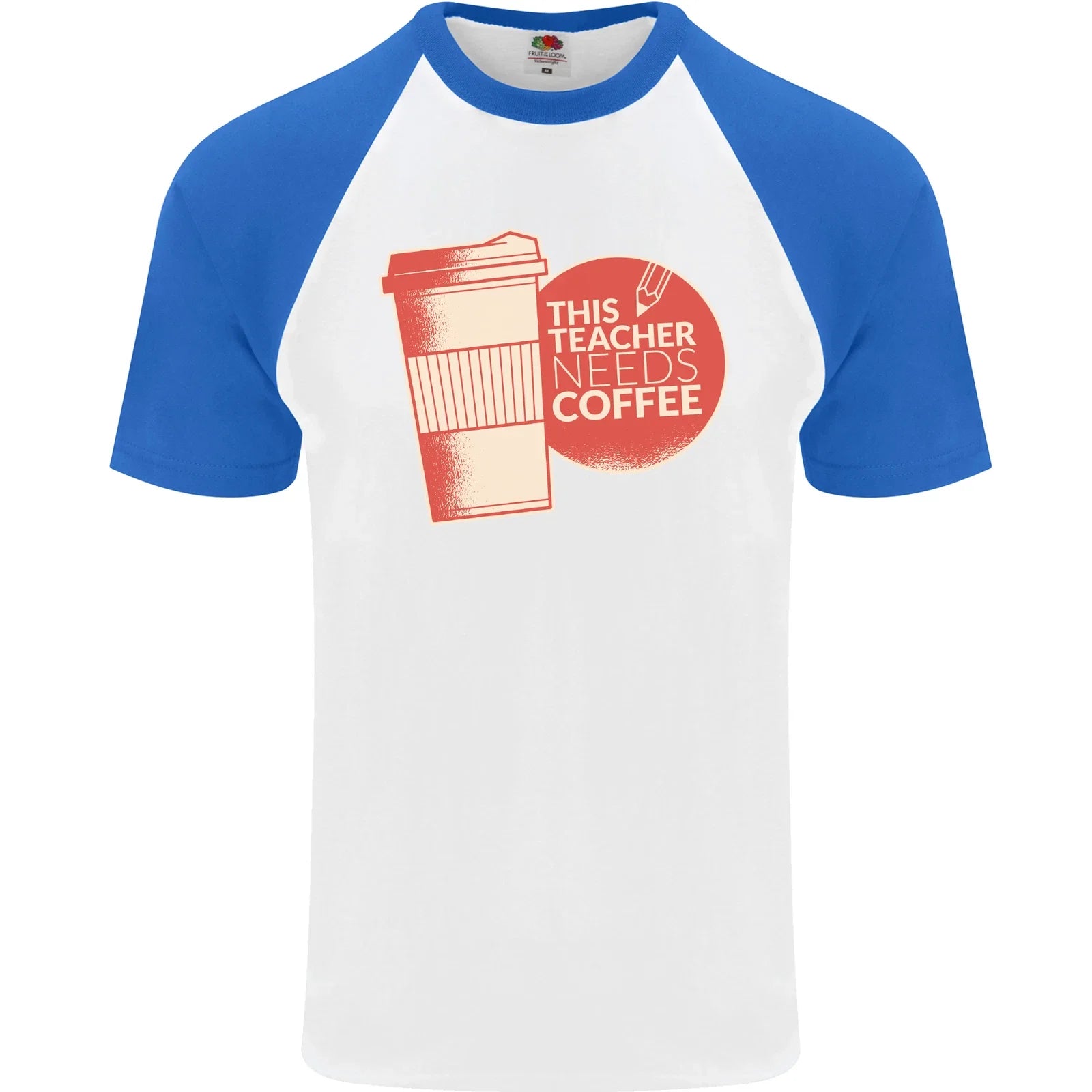 This Teacher Needs Coffee Funny Teaching Mens S/S Baseball T-Shirt