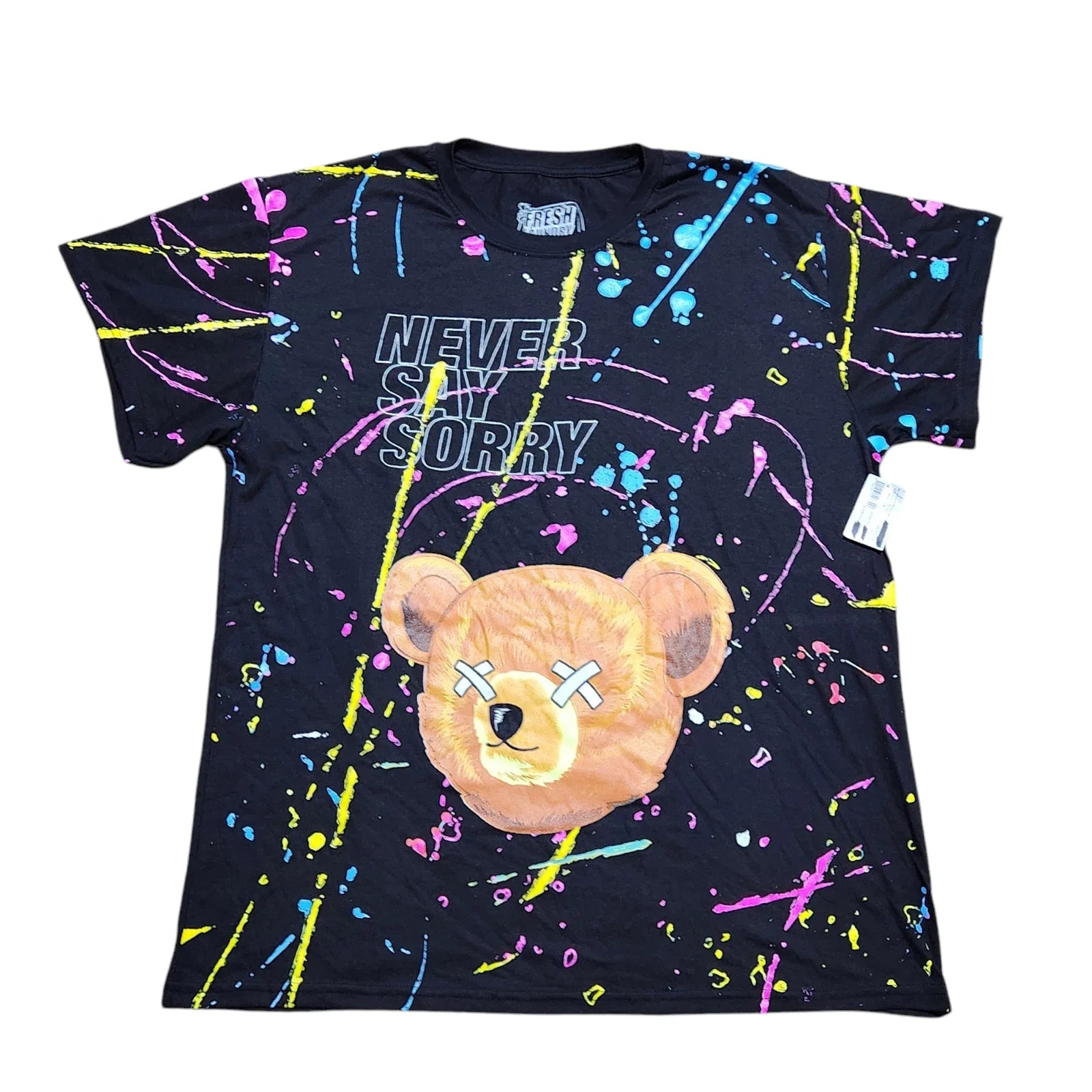 Fresh Laundry Black Savage Bear Shirt XL Men Graphic NWT Streetwear