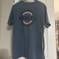 Hurley Graphic T- Shirt, Blue, Orange White  Short Sleeve Logo Large
