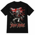 Iron Rebel Graphic T-Shirt Mens Black Skeleton Union Jack Flag British Rock Tee