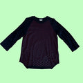 COMME des GARÇONS Dot Print T-shirt S Used Black Red 7/8 Sleeve