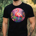 Mens Funny Flamingo Print Cotton T-Shirt Size XS to 5XL