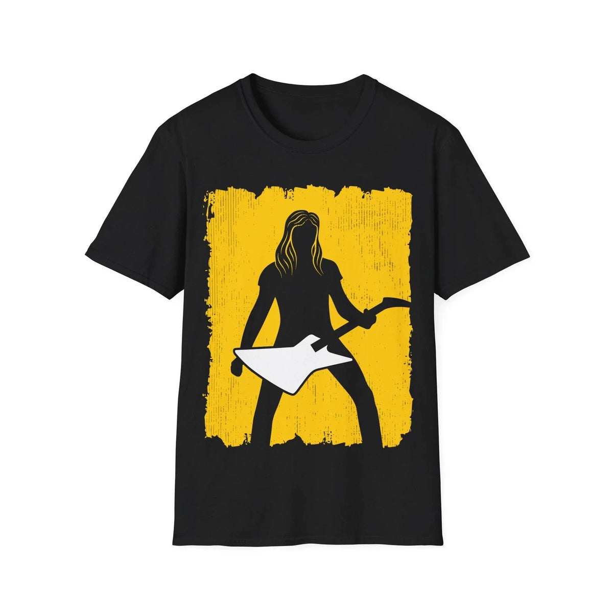 Guitarist T-Shirt, Graffiti Style Design, Graphic Music Tee, Regular Fit Top