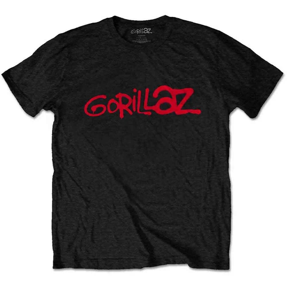 Gorillaz T-Shirt Band Logo Rock Official New Black