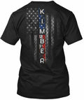 Fashionable Kimber Family American Flag Crew neck Made in USA Tee S-3XL