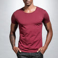 Stylish Low Cut V Neck Short Sleeve T Shirt for Men Summer Hipster Fashion