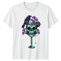 Mystic Raven Skull Mushroom Art T-Shirt Dark Fantasy Gothic Birthday Gift