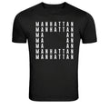 Manhattan New York Minimalist Typography Graphic T-Shirt NYC Urban Tee
