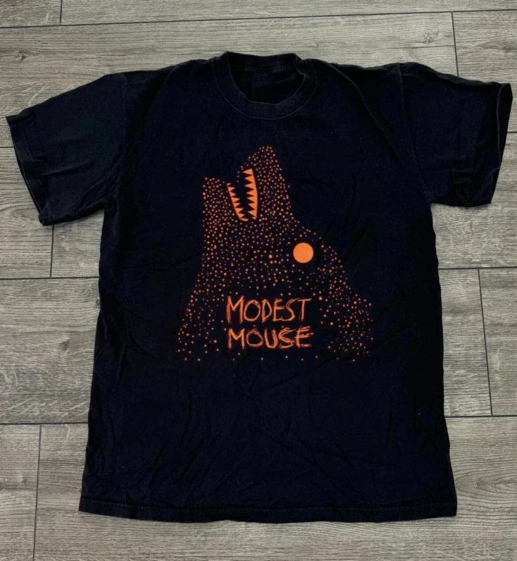 Trend Modest Mouse Band Black Full Size Cotton Shirt