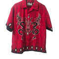 Liquid Blue Dragon Shirt Mens Red Black Button Up Steve & Barrys Y2K Graphic Lrg