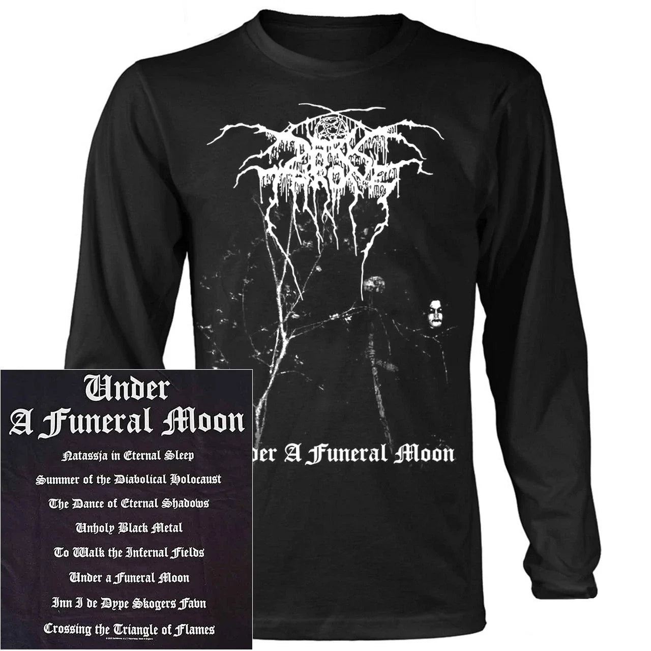 Darkthrone Under A Funeral Moon Album Long Sleeve Shirt S-XXL Official Merch