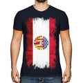 FRENCH POLYNESIA GRUNGE FLAG MENS T-SHIRT TEE TOP POLYNÉSIE FRANÇAISE POLYNESIAN