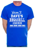 Customised Mens T-Shirt Any Name Or Word Dave's BBQ & Grill Your Name Pub Name