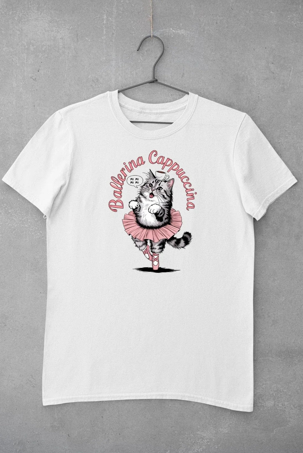 Ballerina Cappuccina Cat Meme Brainrot Logo Men's Printed Cotton Unisex T-shirt
