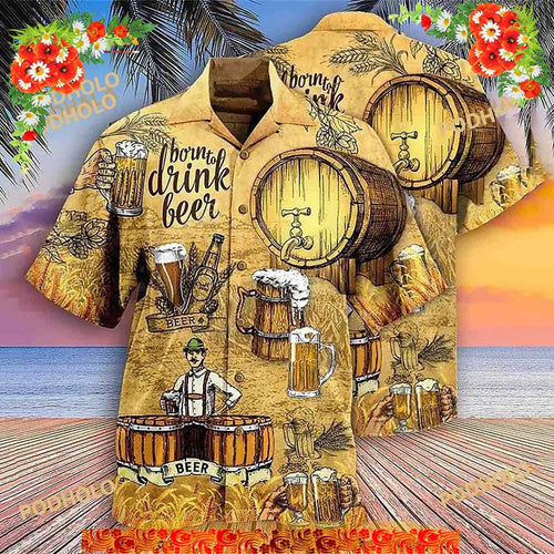 3D Print Craft Beer Lovers Funny Hawaiian Shirt, 3D Hawaiian Aloha Shirt