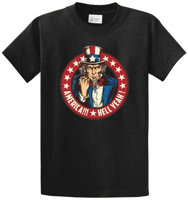 AMERICA HELL YEAH Cotton Printed Tee Shirt Regular and Big and Tall Sizes