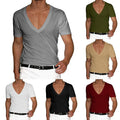 Fashionable Short Sleeve V neck T Shirt for Men's Gym Fitness Bodybuilding