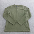 Roark Henley Shirt Mens Large Green Long Sleeve Thermal Pocket Casual Top