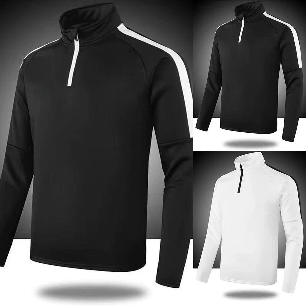 Men's Spliced Half Zip Sweatshirt Long Sleeve Casual Daily Wear Polyester