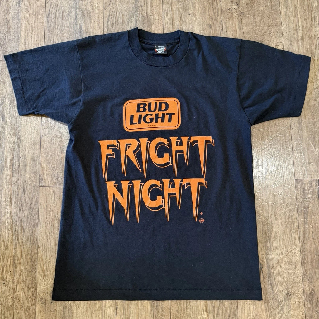 Vintage Bud Light Fright Night T-Shirt Size Large Beer Halloween 80s Spuds