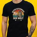 Mens Best Cat Dad Motif Cotton T-Shirt Size XS to 5XL