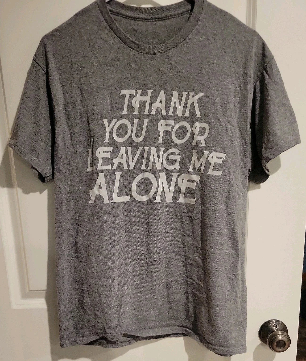 Thank you for leaving me alone - shirt introvert funny antisocial gray goth