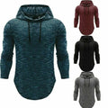 Basic Shirts Fit Hooded T-shirt Slim Muscle Men's Tops Casual Hoodie Long Sleeve