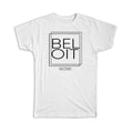 Gift T-Shirt : BELOIT Wisconsin Square Modern Minimalist Font